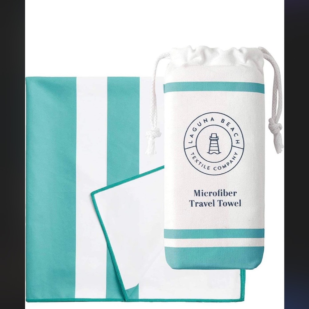 3 Laguna Beach Microfiber towel in bag.